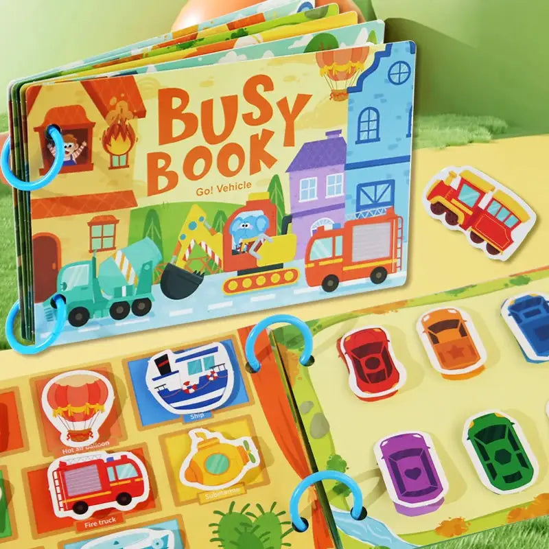 Montessori Quiet Book Kids Puzzle Word Recognition Early Education Toy Book With Stickers Learning Activities