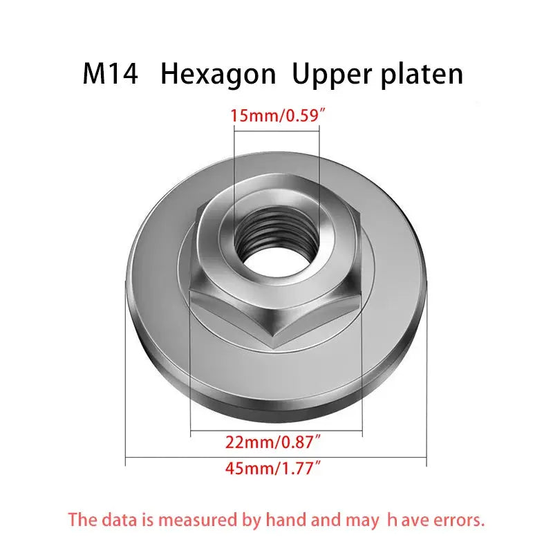 M10 M14 5/8-11 Thread Replacement for Angle Grinder Flange Nut Set Inner Outer Pressure Plate