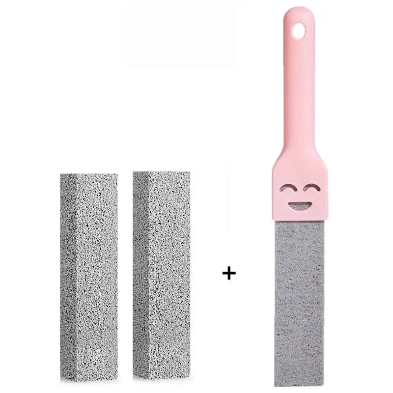5 pcs pumice stone cleaning set with pink-handled block for bathroom tile and sink cleaning