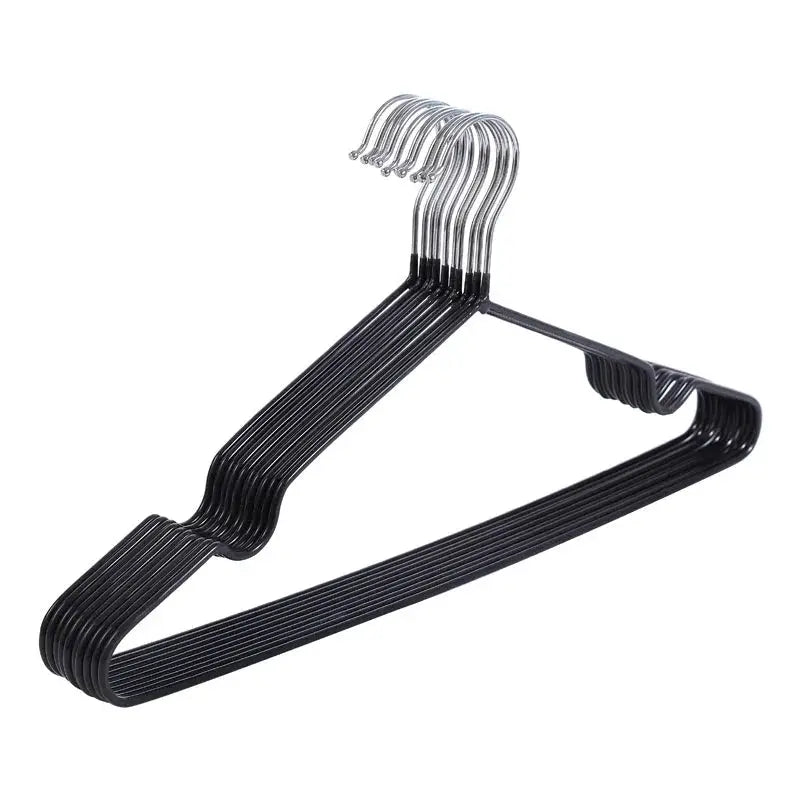 Multi-functional metal hanger by Simples Market; black space-saving design with silver hooks