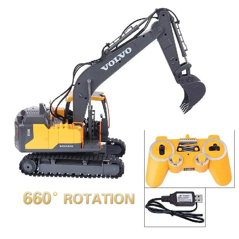 Double E E568 RC Excavator One Sixteenth Scale 17 Channel Crawler Truck Alloy Digger Remote Controlled Vehicle Gift