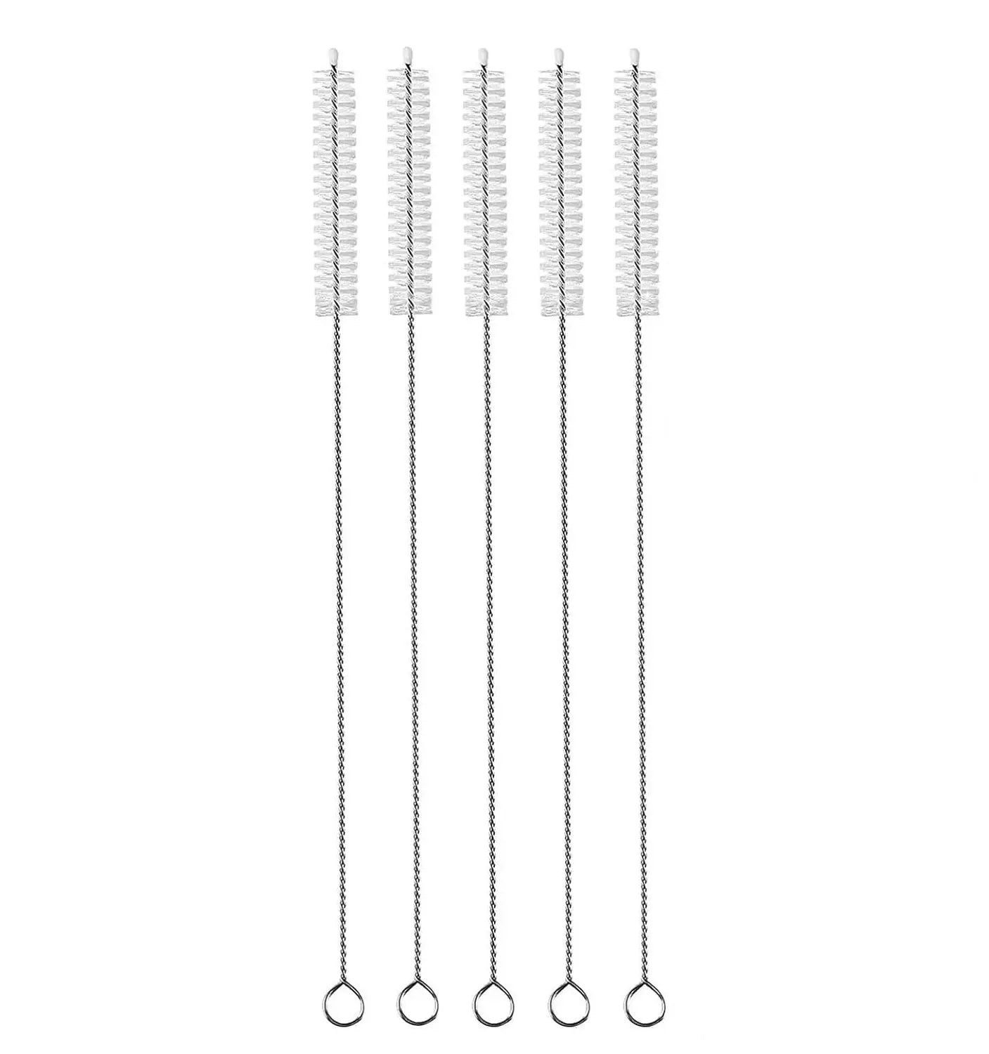 Simples Market 5-piece straw cleaner brush kit for Stanley; extra-long twisted-wire handles with white bristle heads