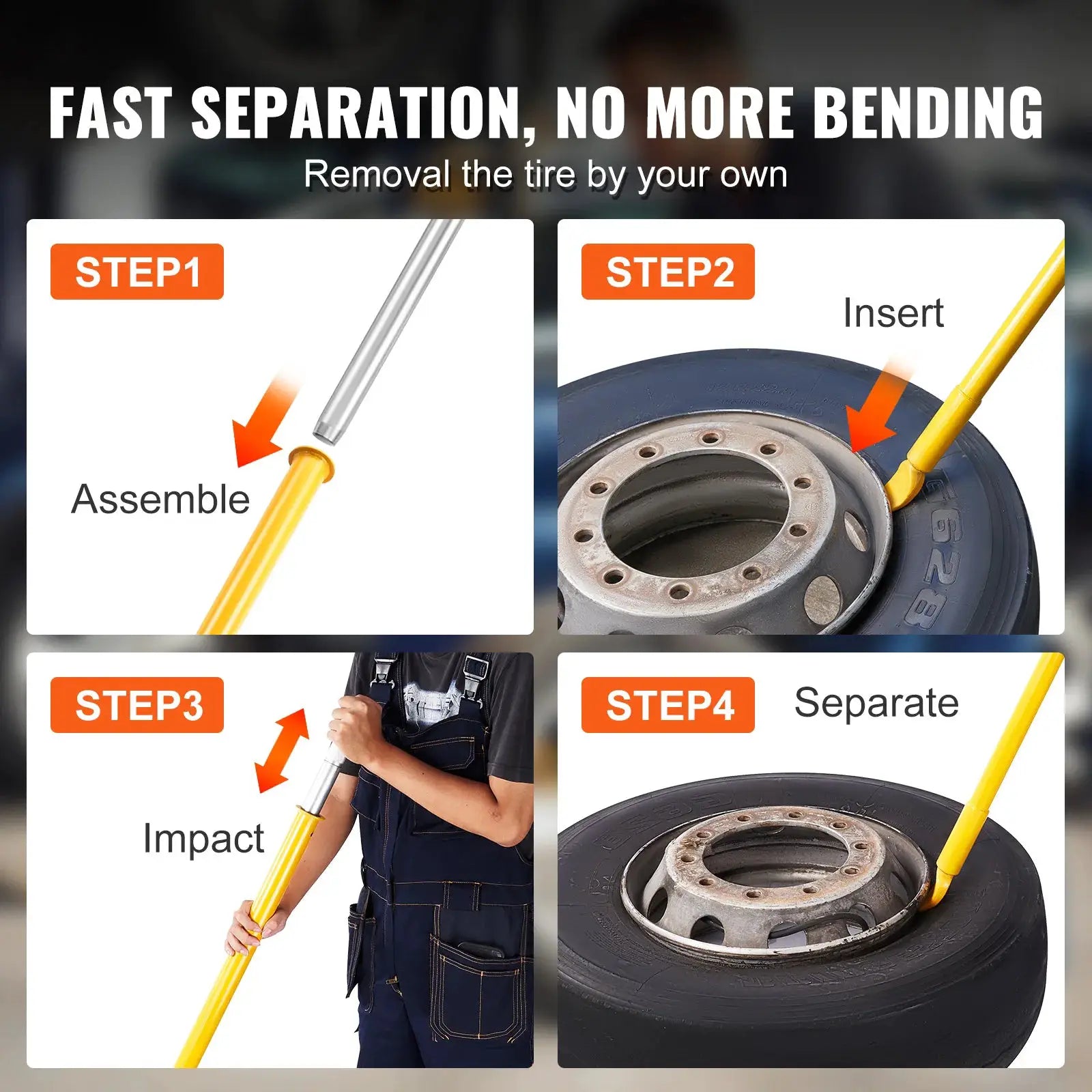 Simples Market SucceBuy tire bead breaker slide hammer; heavy-duty steel tire removal tool.