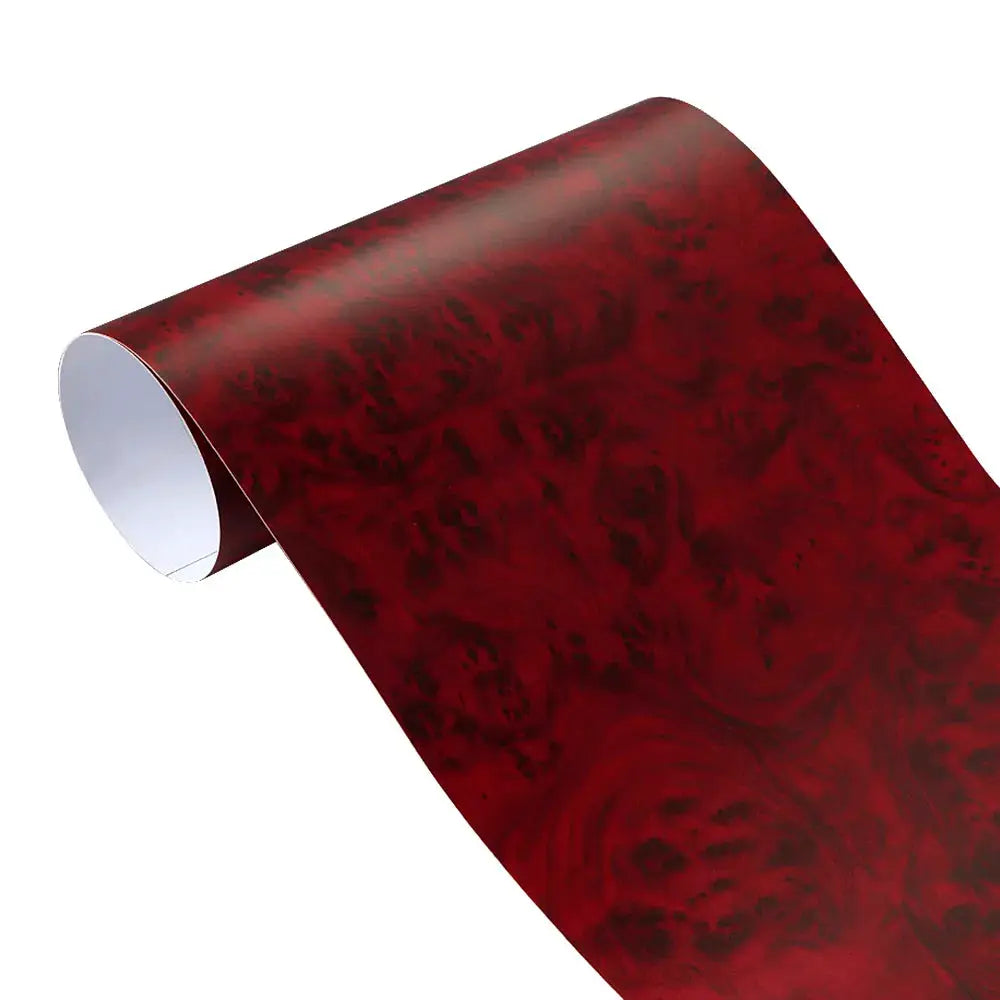 Wood grain vinyl wrap roll, red PVC self-adhesive film for car interiors and furniture, Simples Market
