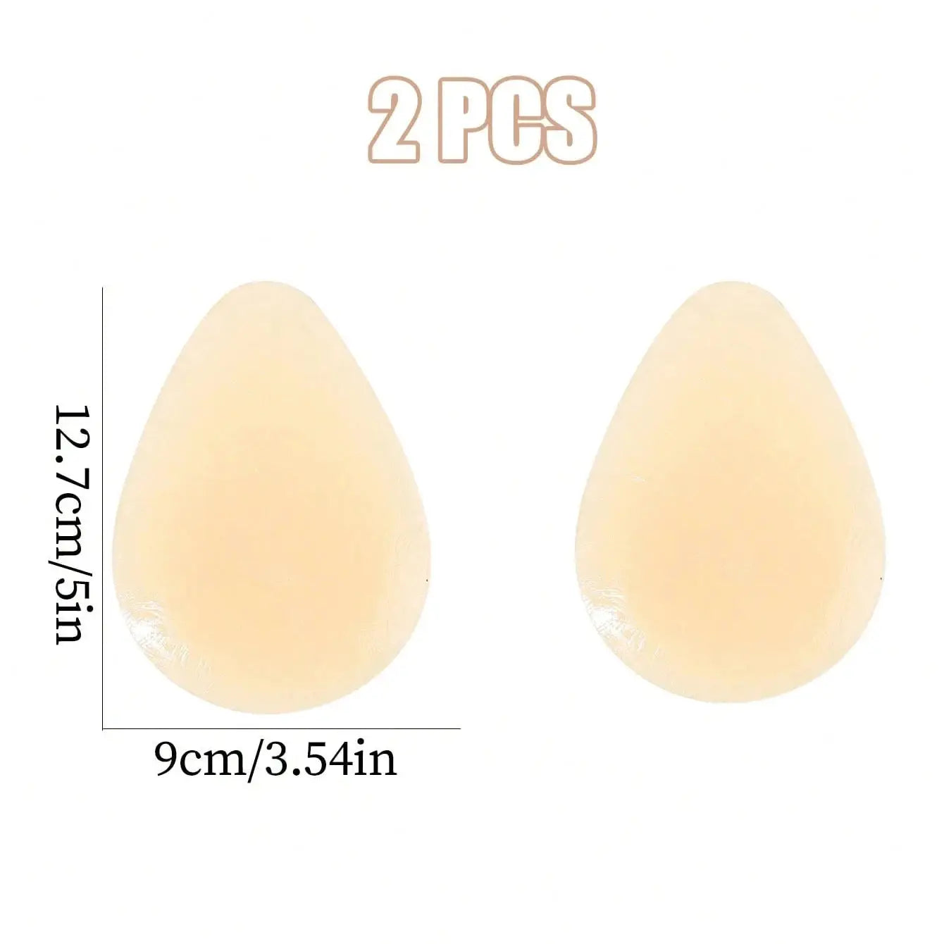 Simples Market 2-piece waterdrop-shaped silicone nipple covers, beige, reusable and seamless