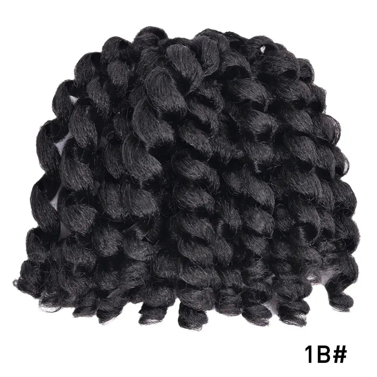 Synthetic ombre braiding hair bundle with jumpy wand curl crochet braids, color 1B, Simples Market