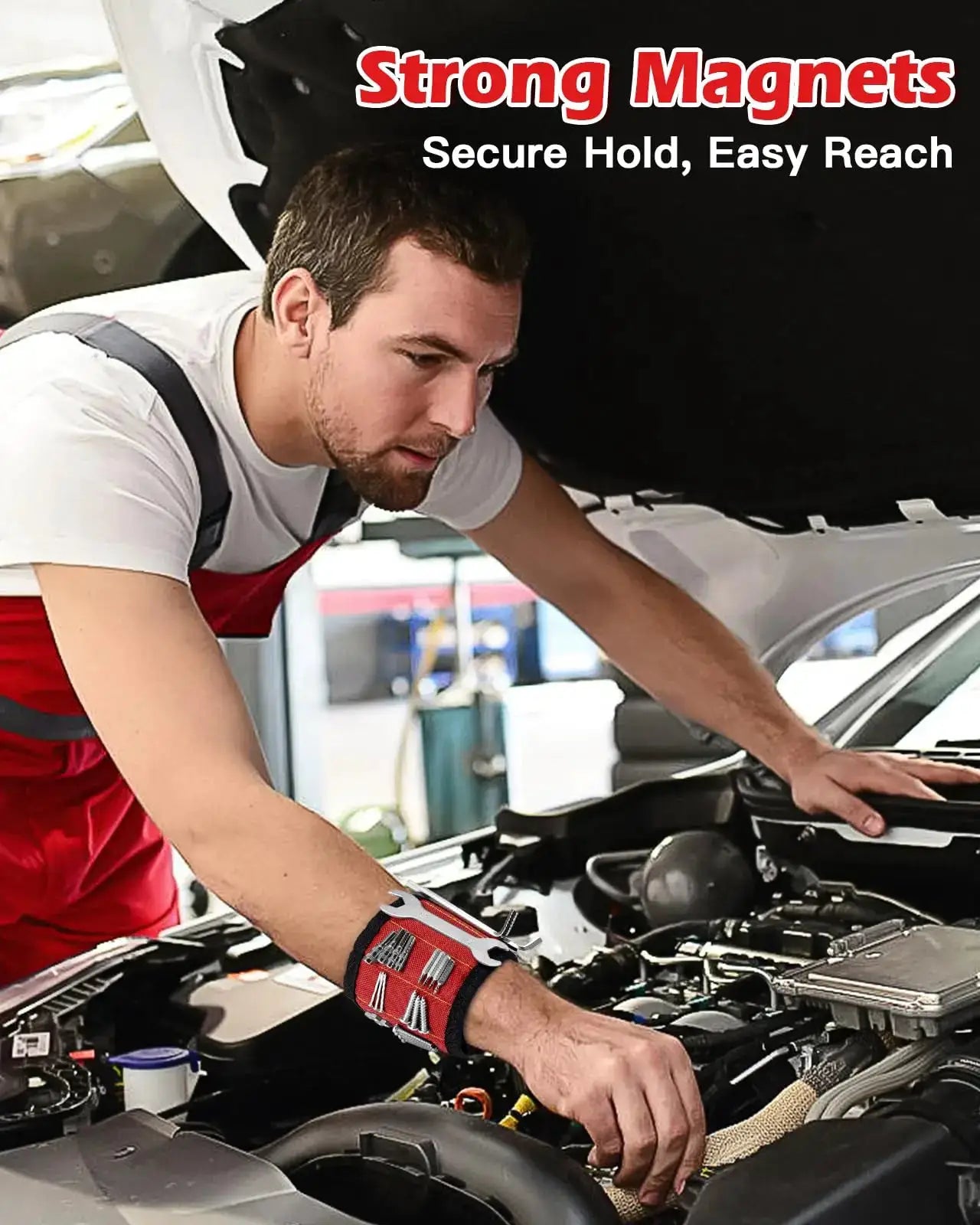 Magnetic Wristband For Screws Nails And Drilling Bits Holding Tools With Strong Magnets For Home Improvement