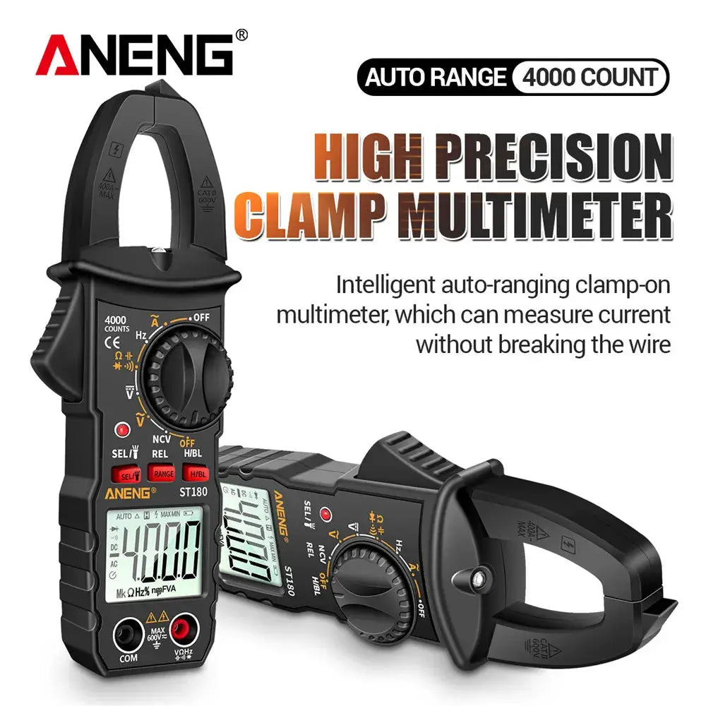 ANENG ST180 AC Current Clamp Meter Digital 4000 Counts Multimeter Capacitance NCV Ohm Ammeter Voltage Tester Car Amp