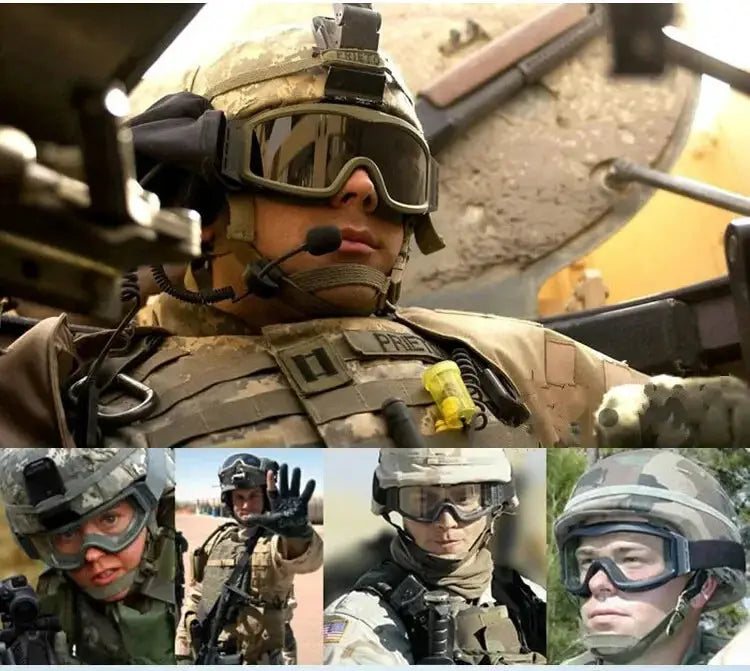 Airsoft tactical goggles by Simples Market with 3 lenses; windproof and dustproof protective eyewear.