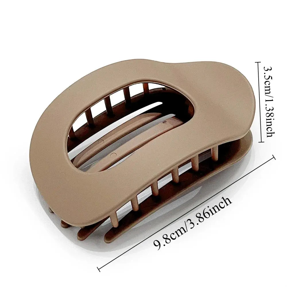 LuxeHair Oval Leopard Hair Claw Clip Curved Matte Acrylic For Secure All Day Hair Styling