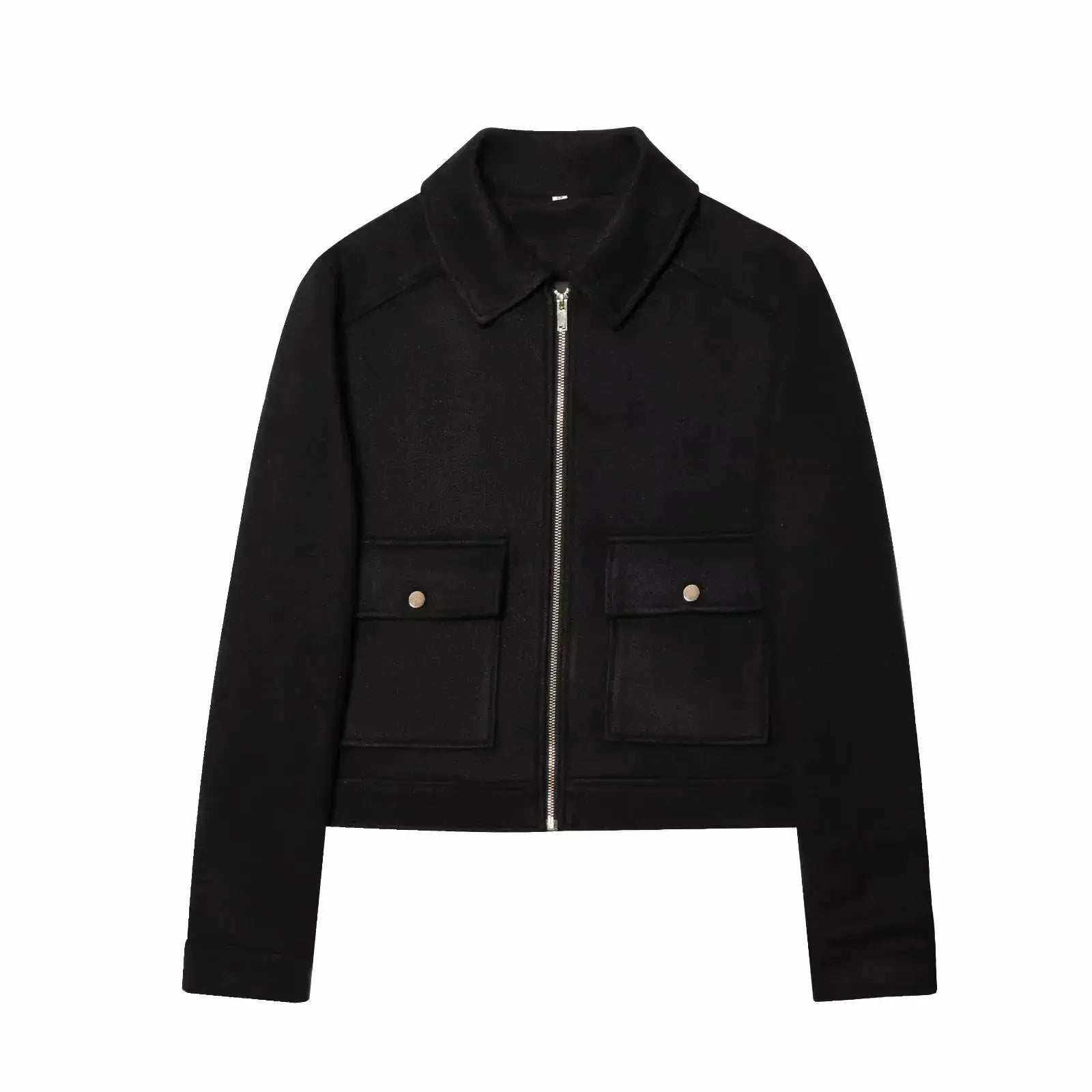 NovaWear Womens Zipper Jacket Coat With Turn Down Collar And Pockets For Elegant Streetwear Outerwear