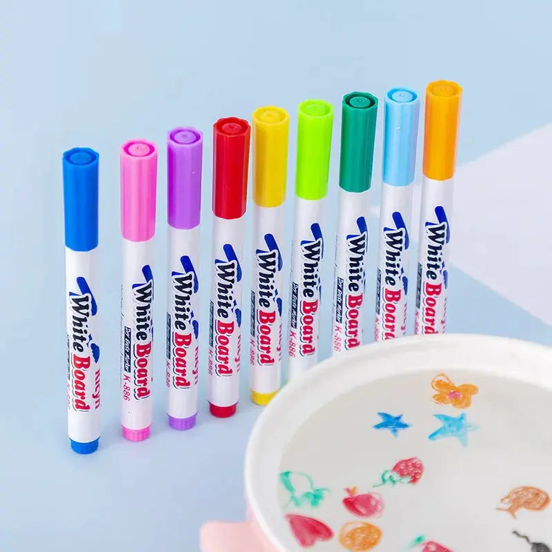 Water Floating Pen Set For Kids Magical Ink Pens With Floating Color Water Painting Chalk Art Graffiti Drawing Kit