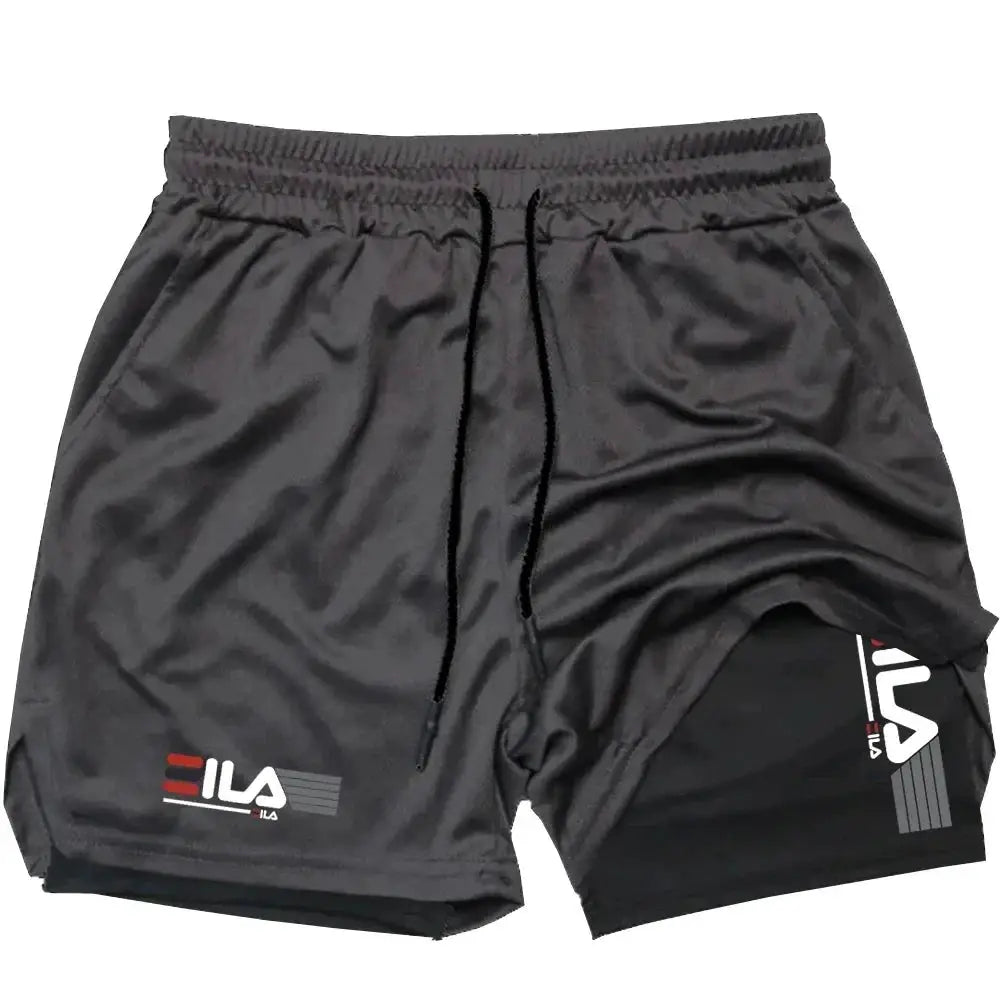 Mens Two In One Sports Shorts Breathable Quick Drying Double Layer For Summer Running And Training M3XL