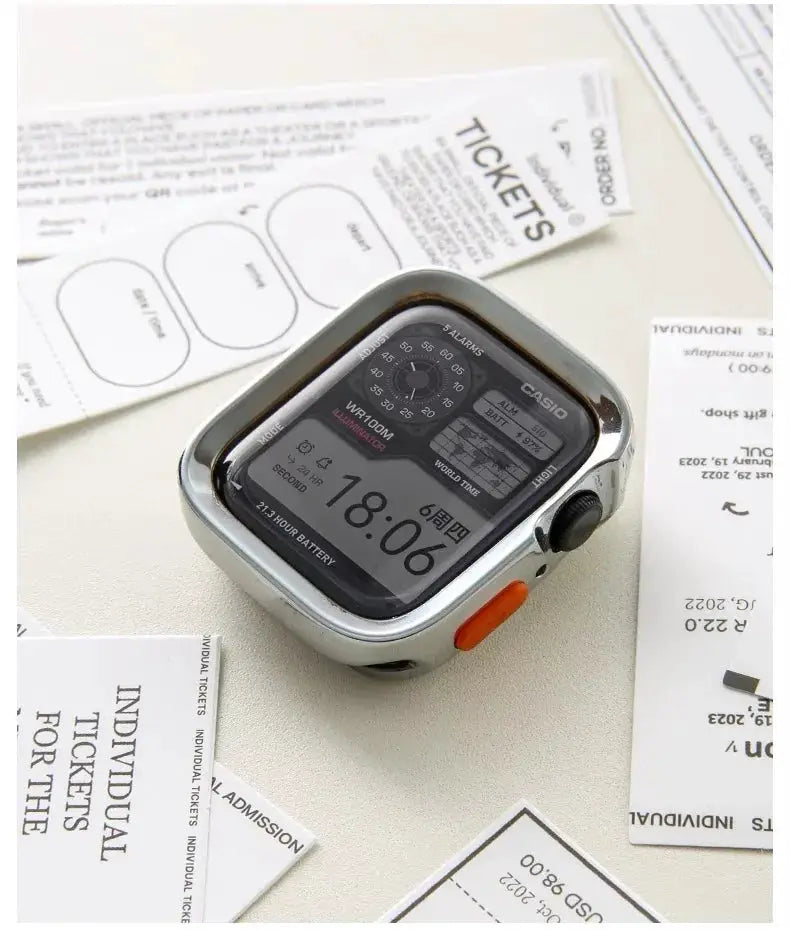 Bumper soft silicone Apple Watch case with anti-drop matte finish; fits 40–49mm models
