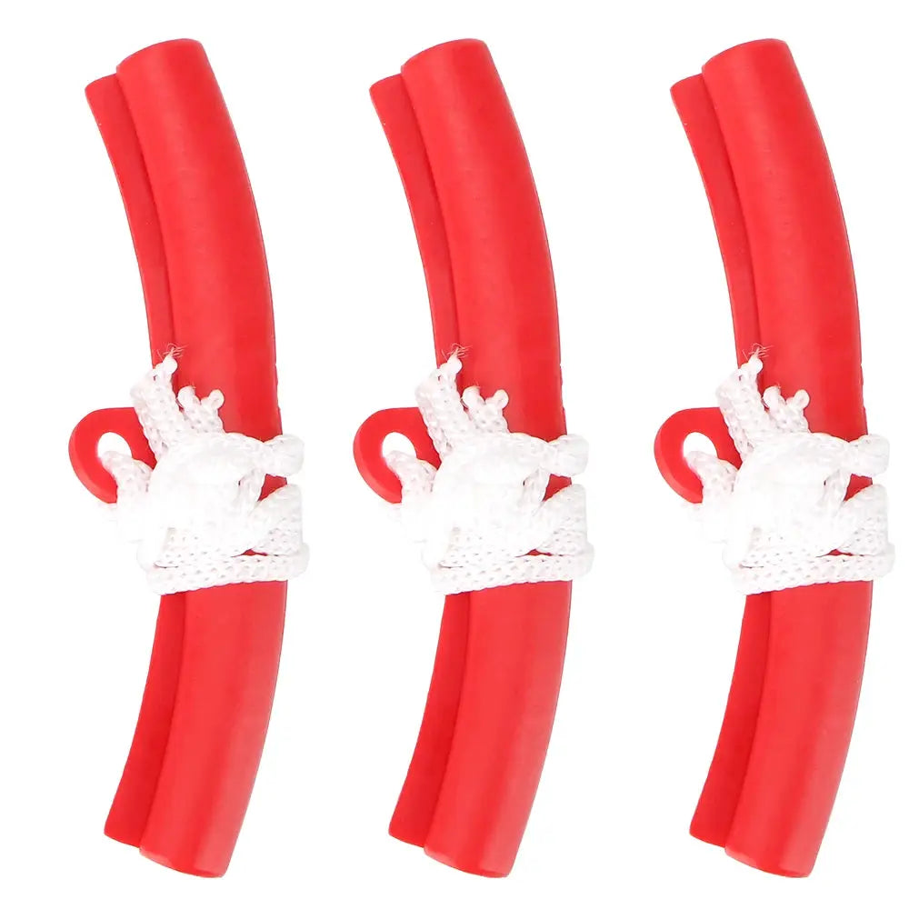 Rim protector tire changing lever kit; set of 3 red levers with white rope wraps