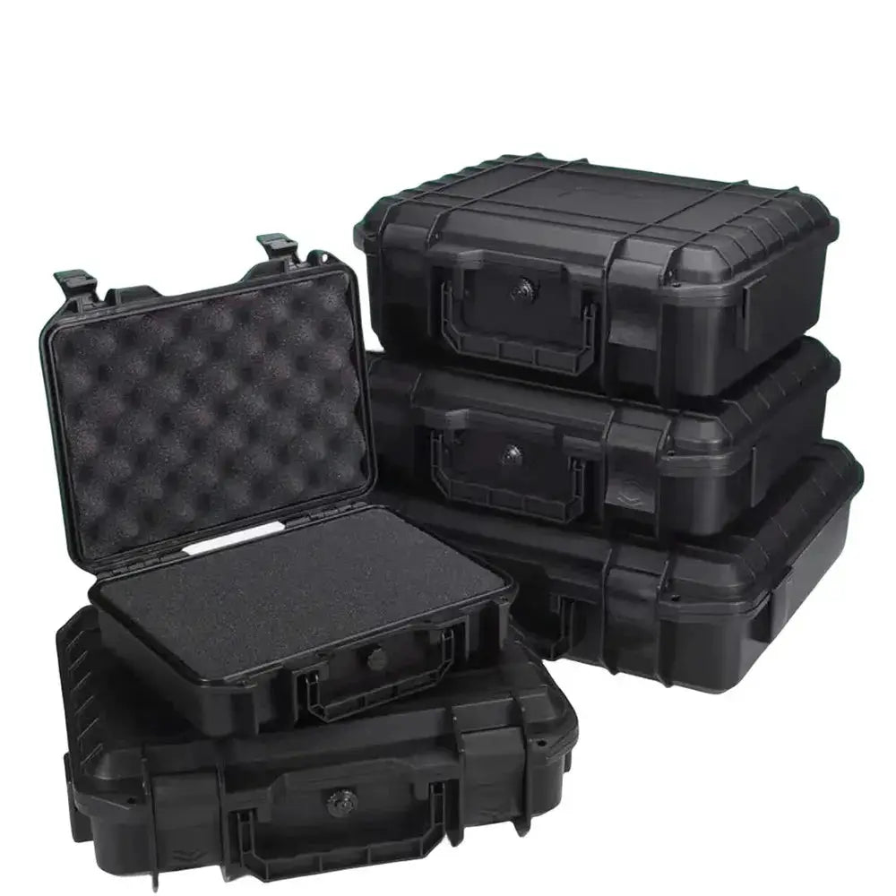 Hard black tool cases set by Simples Market, 4 foam-padded portable organizers