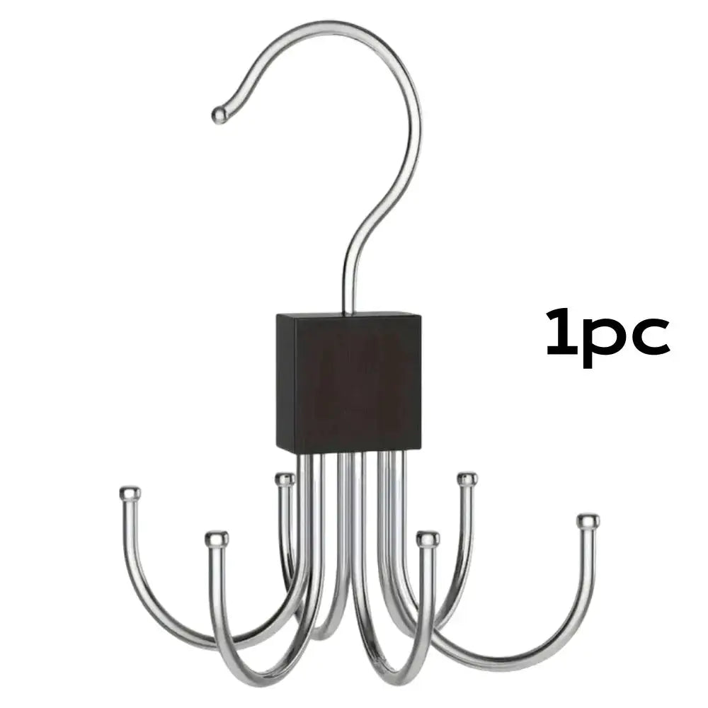 360 Degree Rotating Hanger Hook Claw Organizer For Belts And Ties