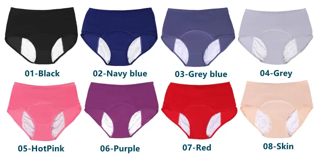 Simples Market menstrual period panties, 8 high-waist leak-proof underwear set.