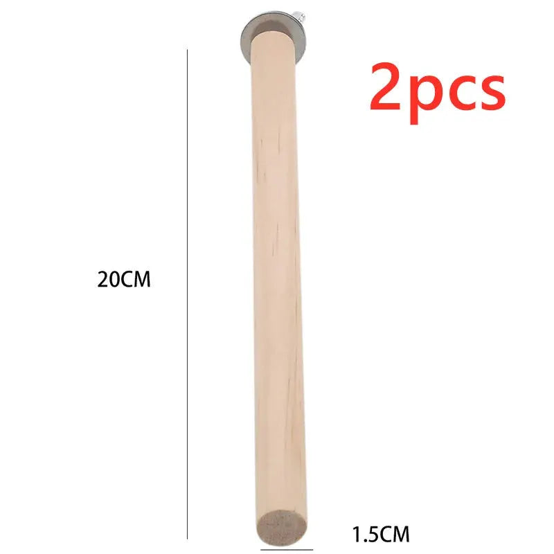 Simples Market parrot wood hanging perch sticks, natural wood, 20 cm long, 1.5 cm diameter, 2 pcs
