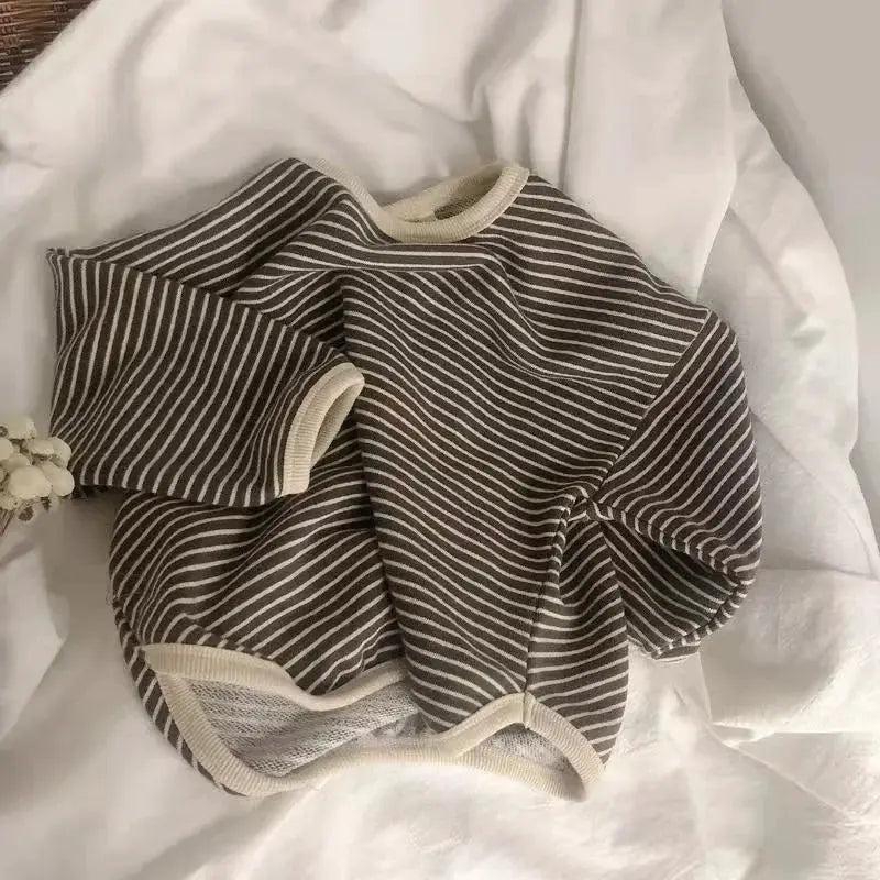 Lawadka Cotton Striped Long Sleeve T Shirt For Kids Boys And Girls Casual Autumn Spring Size 1 To 8T