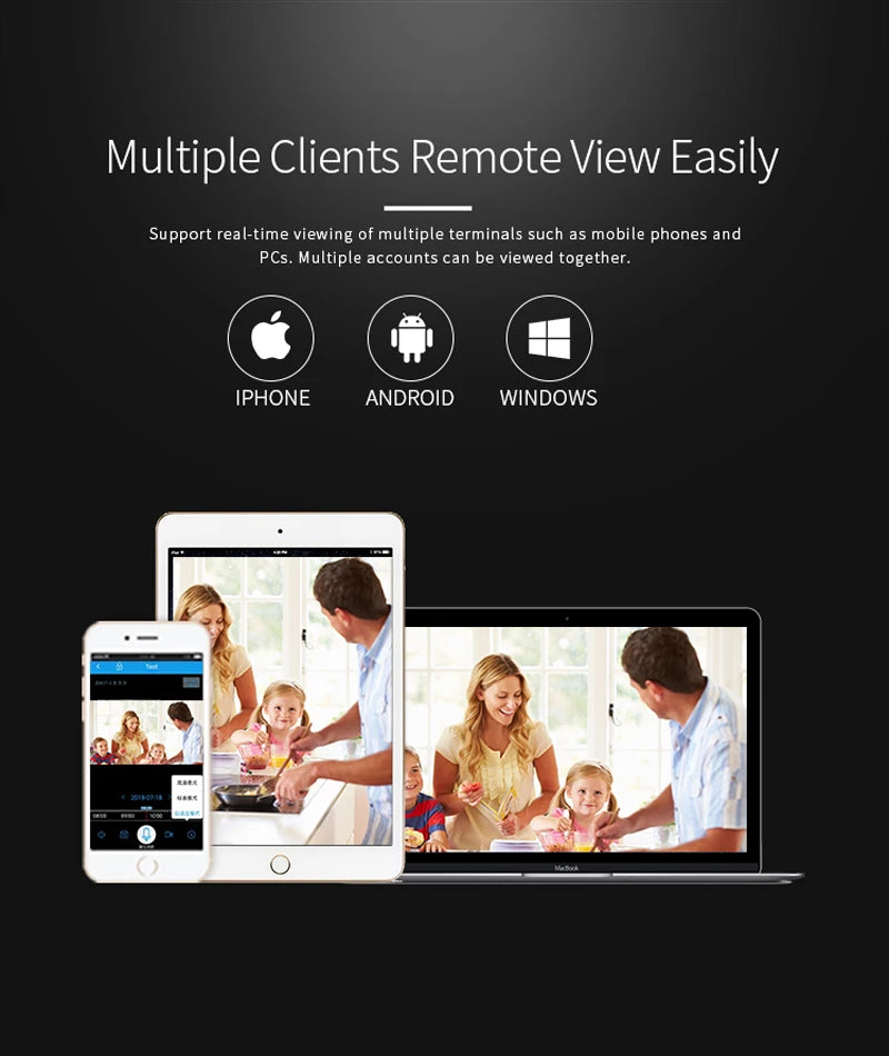 Wireless IP camera for outdoor security; 5MP/4MP/1080p with remote viewing on iPhone, Android, Windows