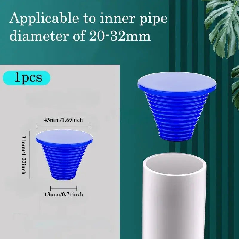 Simples Market blue silicone sewer pipe sealing plug for 20–32mm inner diameter, 1 piece, anti-odor floor drain stopper