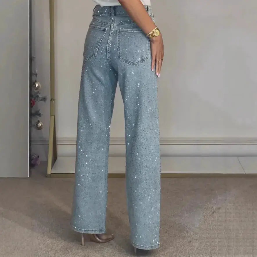 Straight Jeans For Women High Waist Stretch Vintage Denim Pants