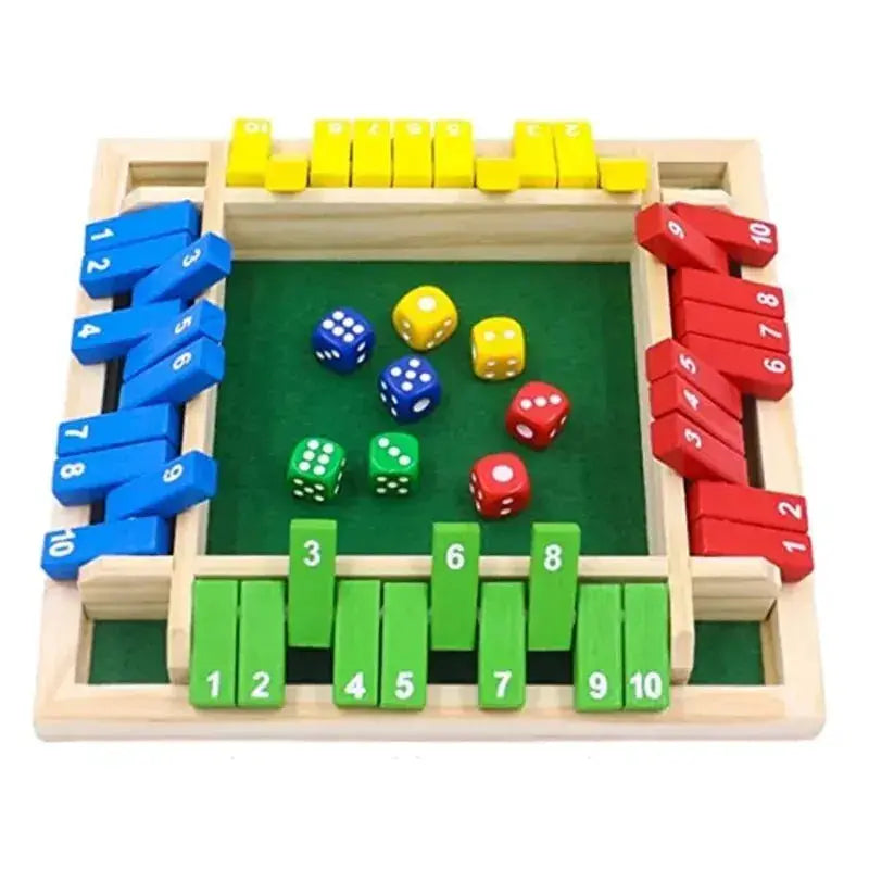 Wooden Dice Board Game Shut The Box For Four Players Parent Child Interaction And Family Entertainment