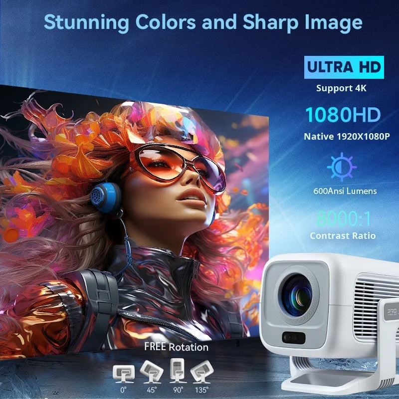 Ditong X3Plus Portable Projector Native 1080P 4K WiFi 6 BT54 Android