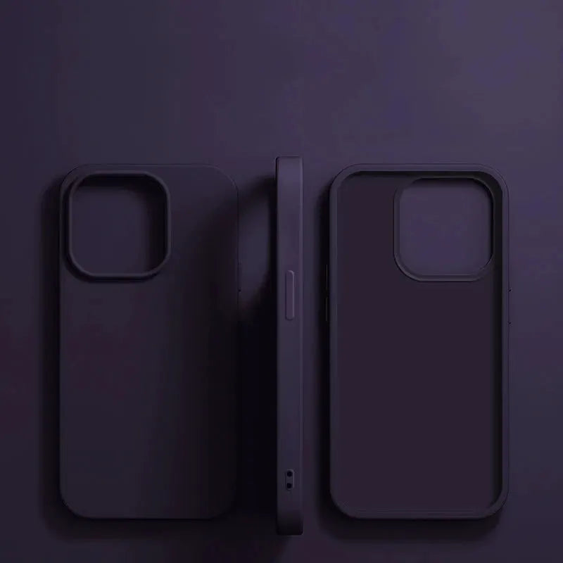 Simples Market luxury liquid silicone iPhone case, purple, shockproof 2-pack