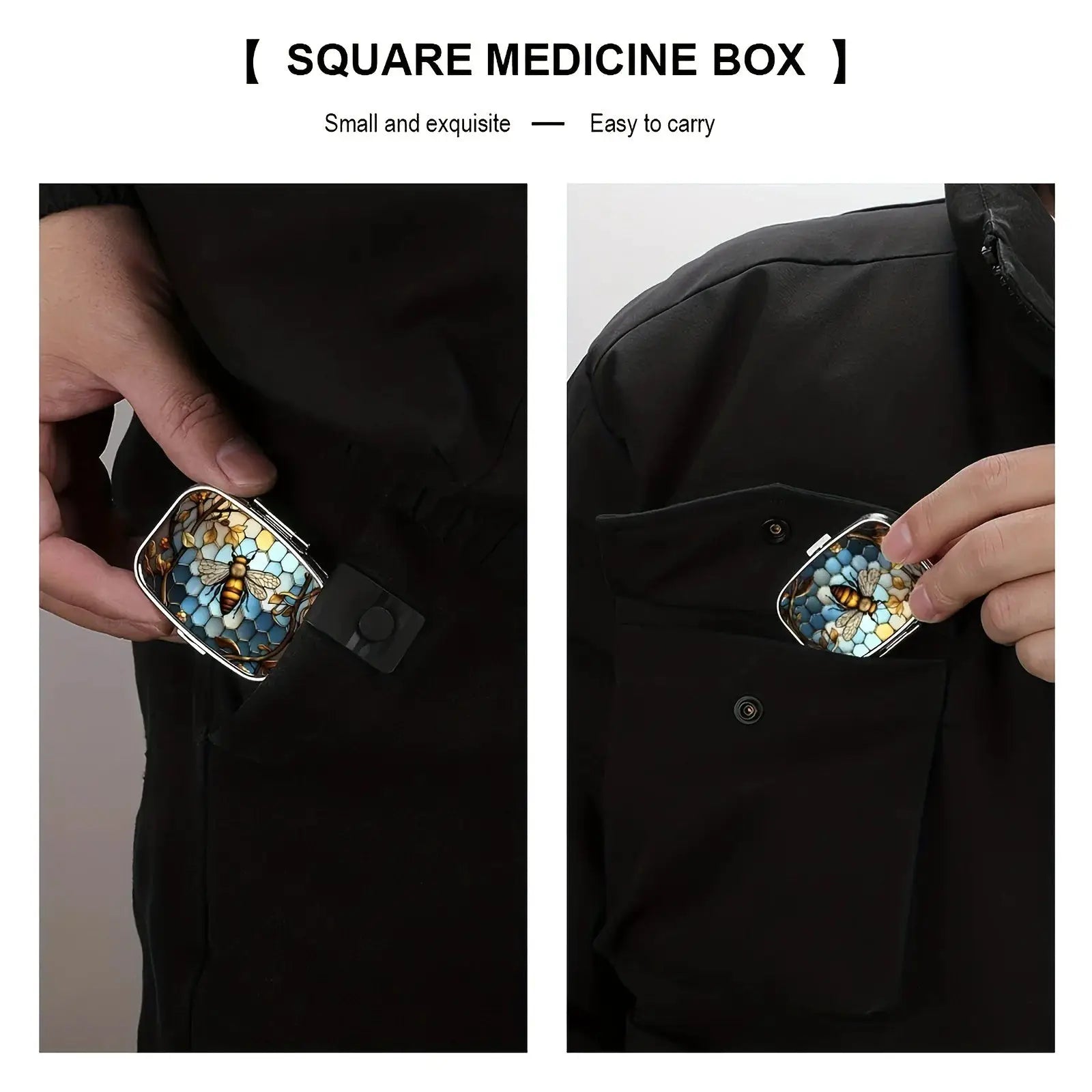 Colorful Travel Pill Box Jewelry Organizer Metal Case Compact Portable Medicine Box For Small Items