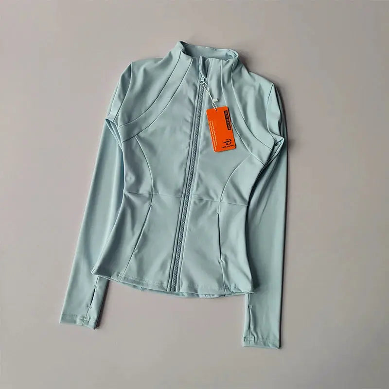 AeroFlex Ladies Slim Fit Zip Sports Jacket With Breathable Warmth For Cold Weather Workouts