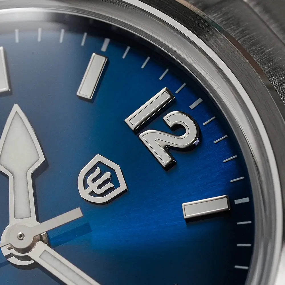 Watchdives WD1960S V2 wristwatch with blue gradient dial and shield logo
