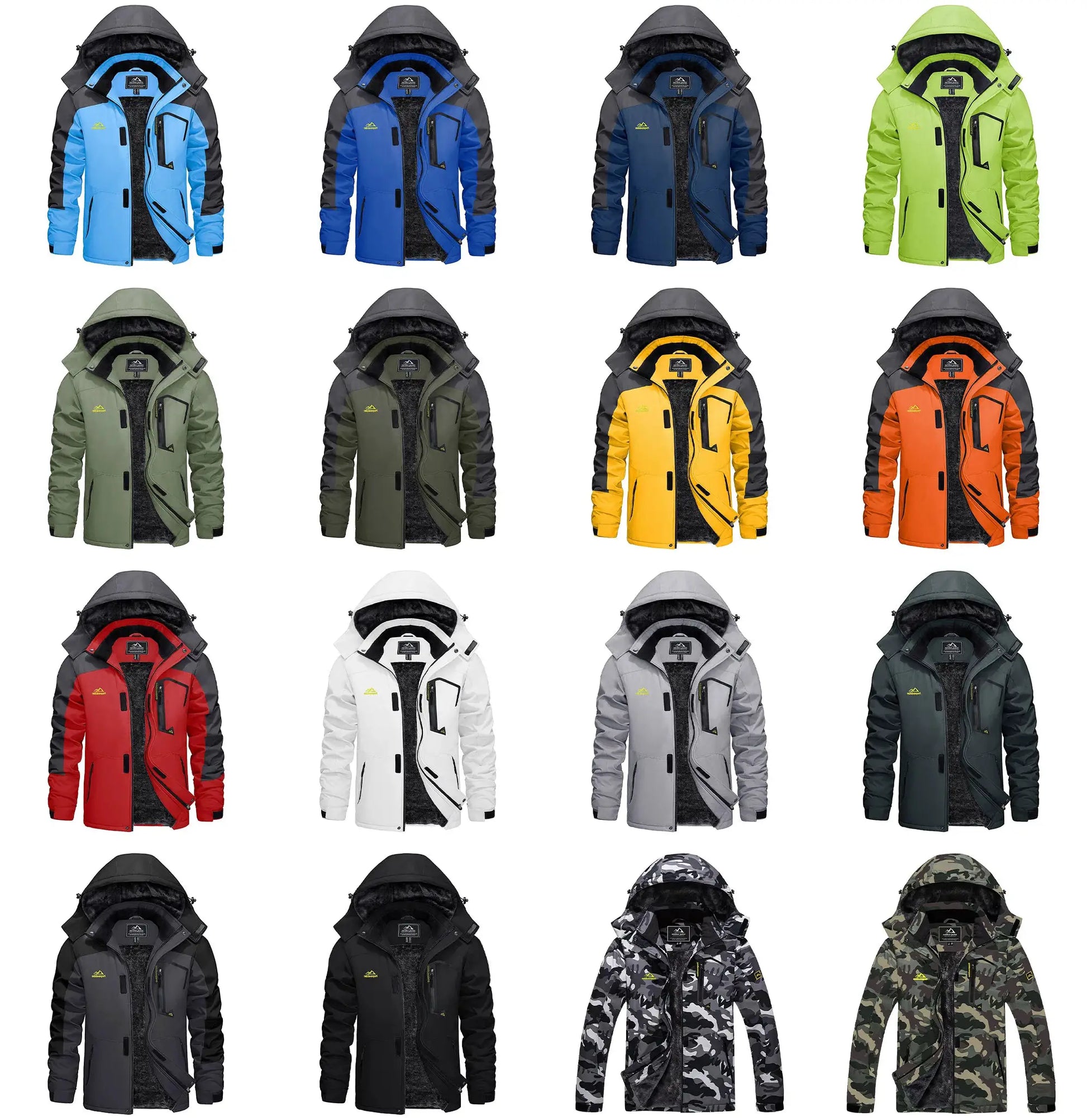KEFITEVD men's winter ski jacket by Simples Market; waterproof, warm fleece-lined parka in multiple color options.