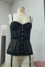 Sexy Corset Top Women Lace Hollow Out Strapless Sleeveless Lace Up Slim Fit Streetwear Vest 2026 Summer