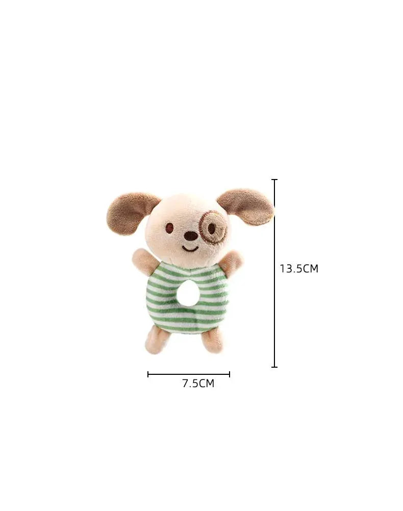 Newborn Baby Rattle Toys Plush Cartoon Animals Hand Ring Toy For Infants 0 To 24 Months Early Educational Toy