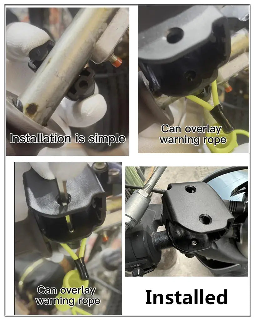 Falante alarm disc lock for motorcycle/bicycle, aluminium alloy body, waterproof with yellow reminder rope