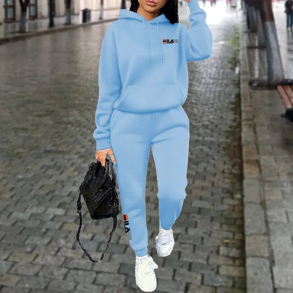 NovaFlex Womens Winter Fleece Tracksuit Two Piece Hoodie And Trousers Set Warmth And Stretchy Comfort For Streetwear