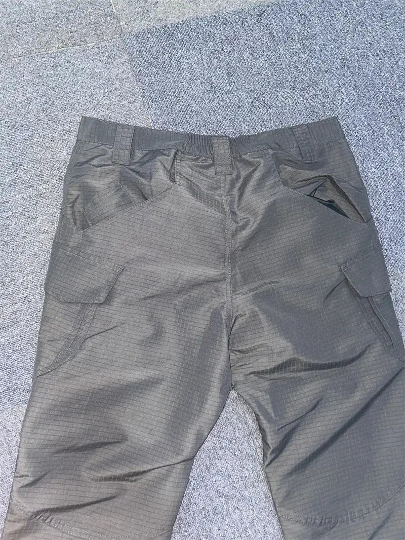 Simples Market men's cargo pants, Asian size, dark gray ripstop fabric with multiple pockets