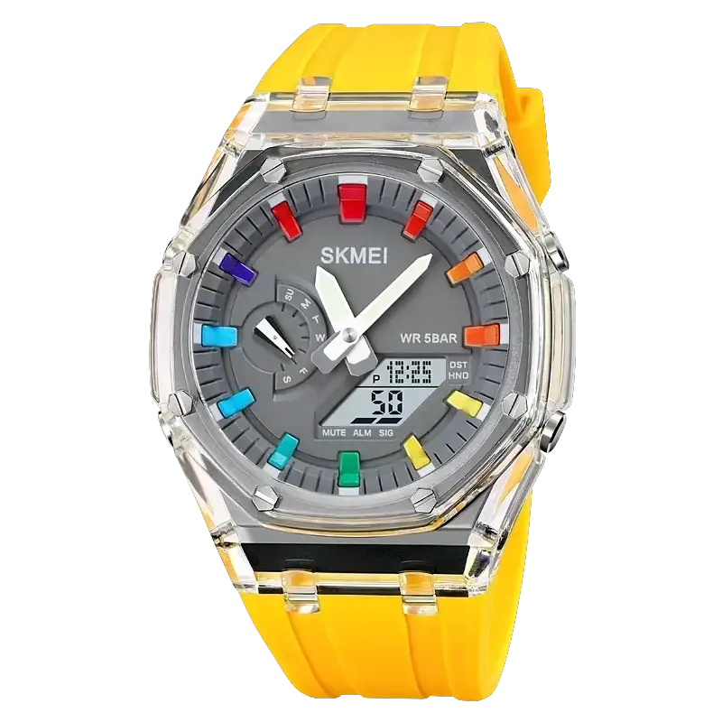 SKMEI 2100 Digital Sports Watch Waterproof Countdown Stopwatch LED Light Dual Time Alarms