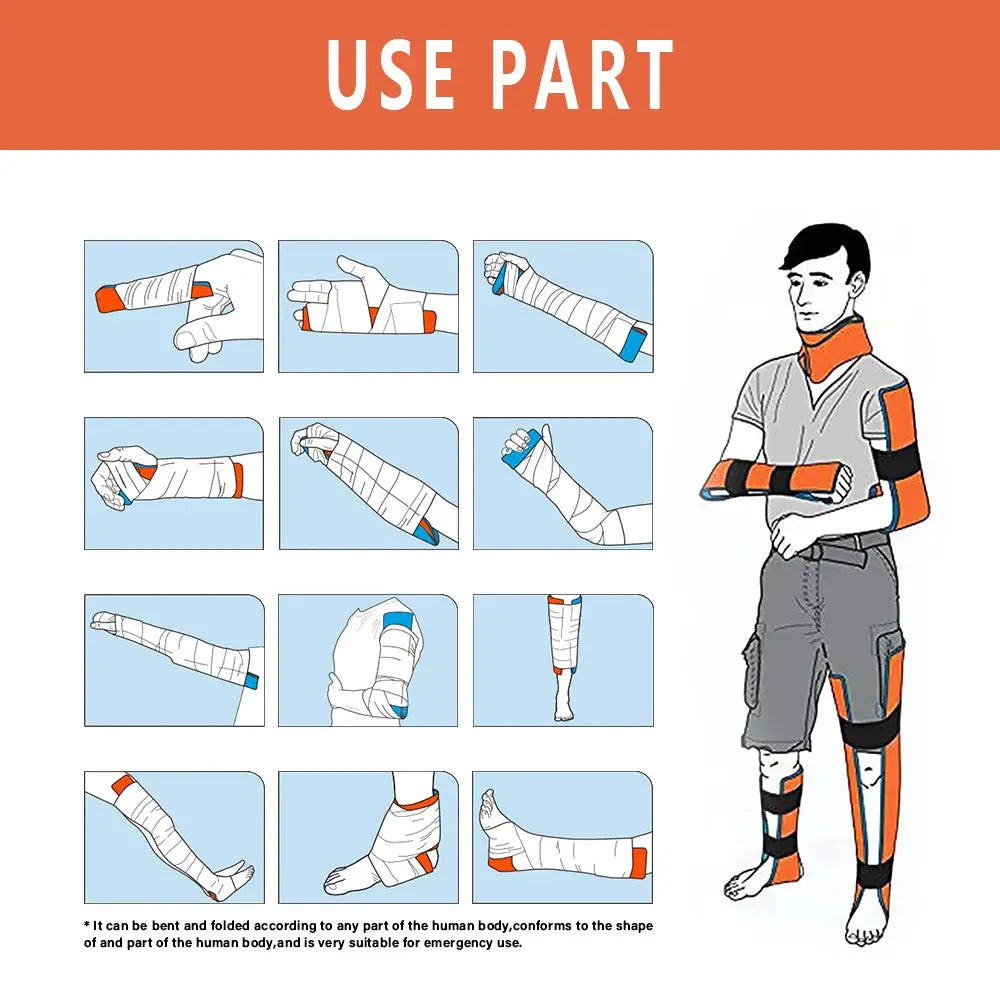 Universal Aluminum Splint Roll With Medical Grade Polymer For Emergency Bone Fixation In Outdoor Survival Kits