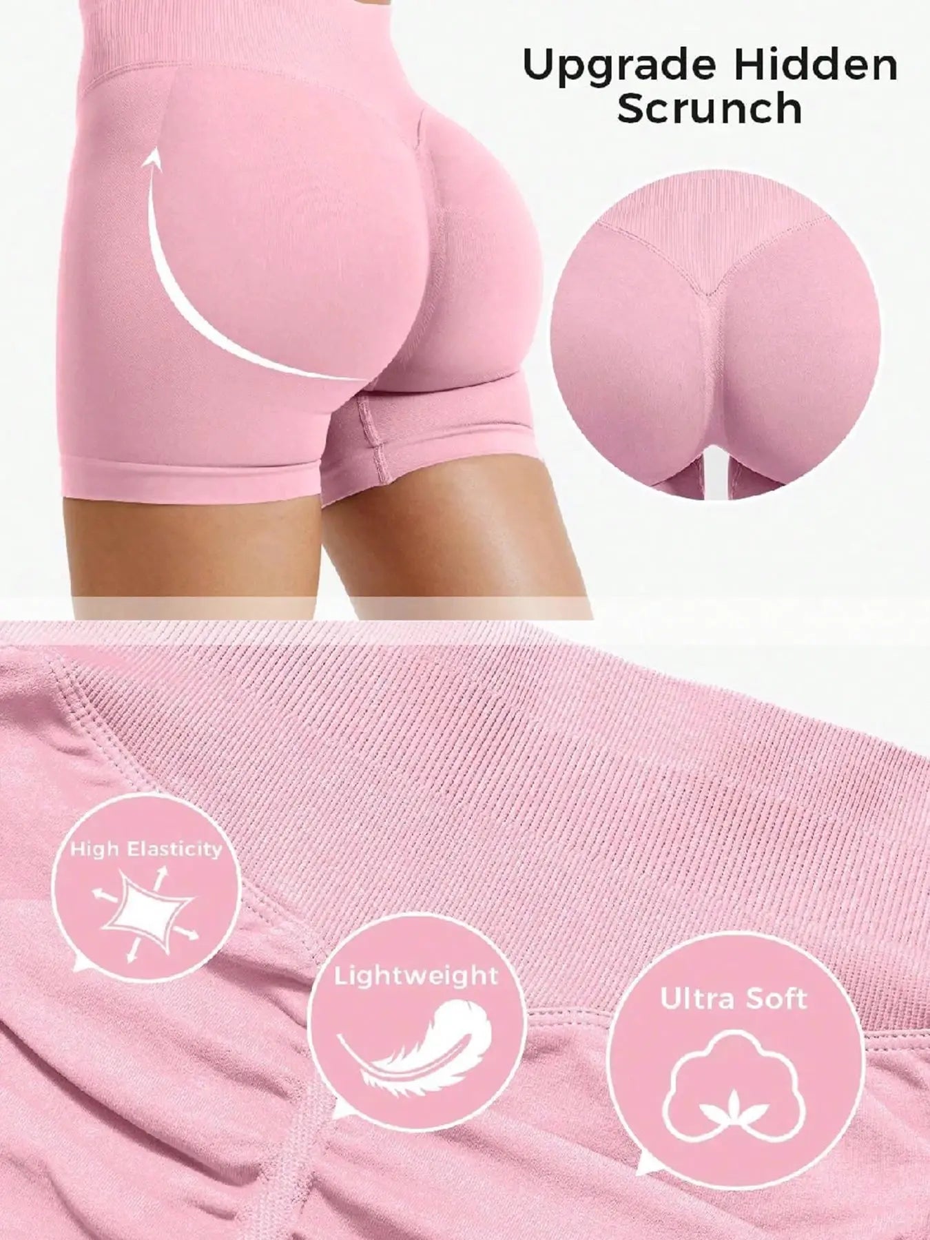 FlexFlow Pilates Knit Shorts High Stretch For Medium Intensity Training No Awkward Lines
