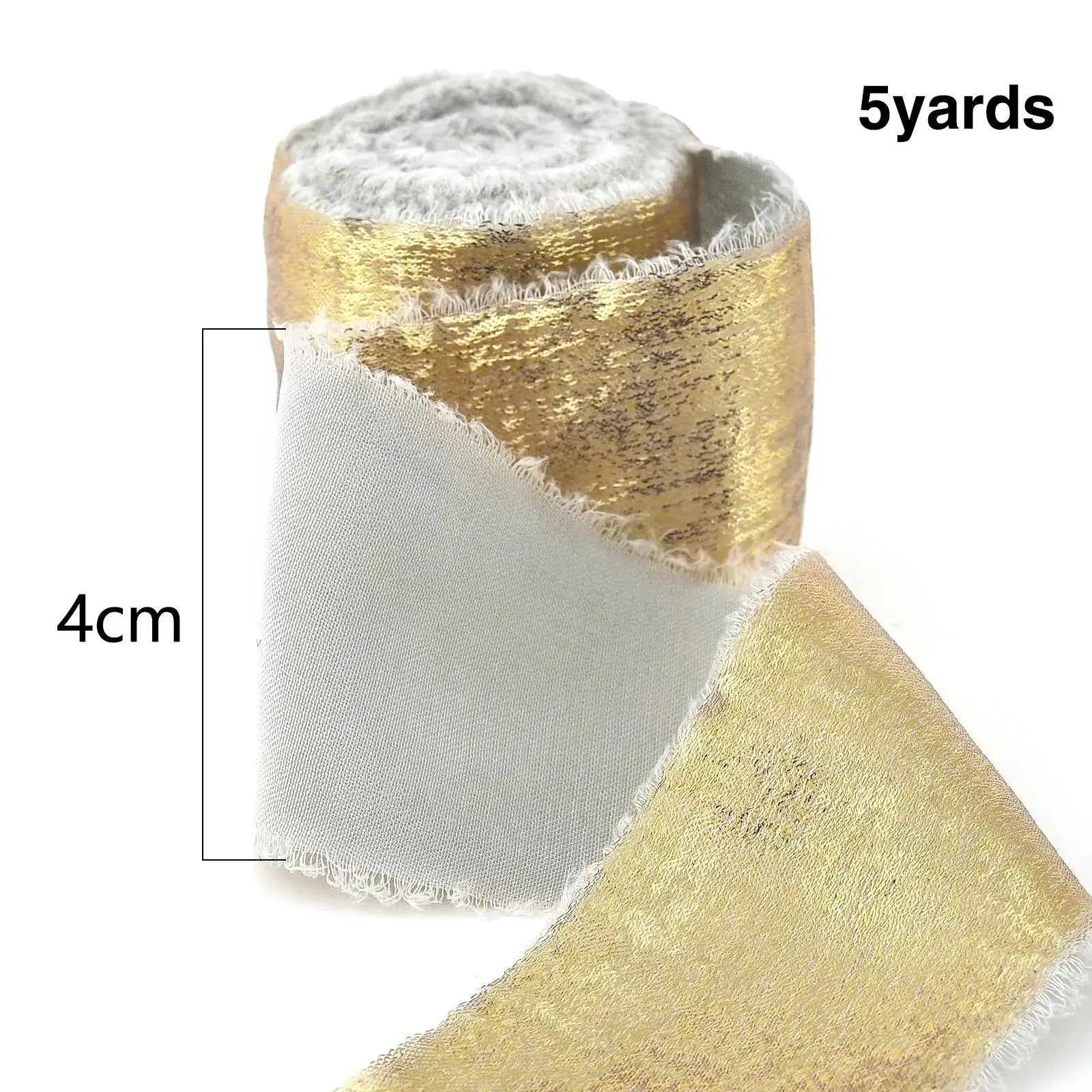 LuxeSilk 5M Silk Ribbon Roll Handmade Ripped Ribbon For Wedding Bouquets Gift Boxes And Decor