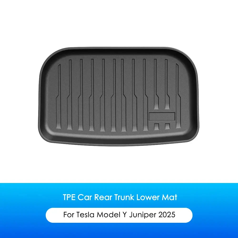 Simples Market TPE rear trunk mat for Tesla Model Y Juniper 2025, black anti-slip full-coverage cargo liner