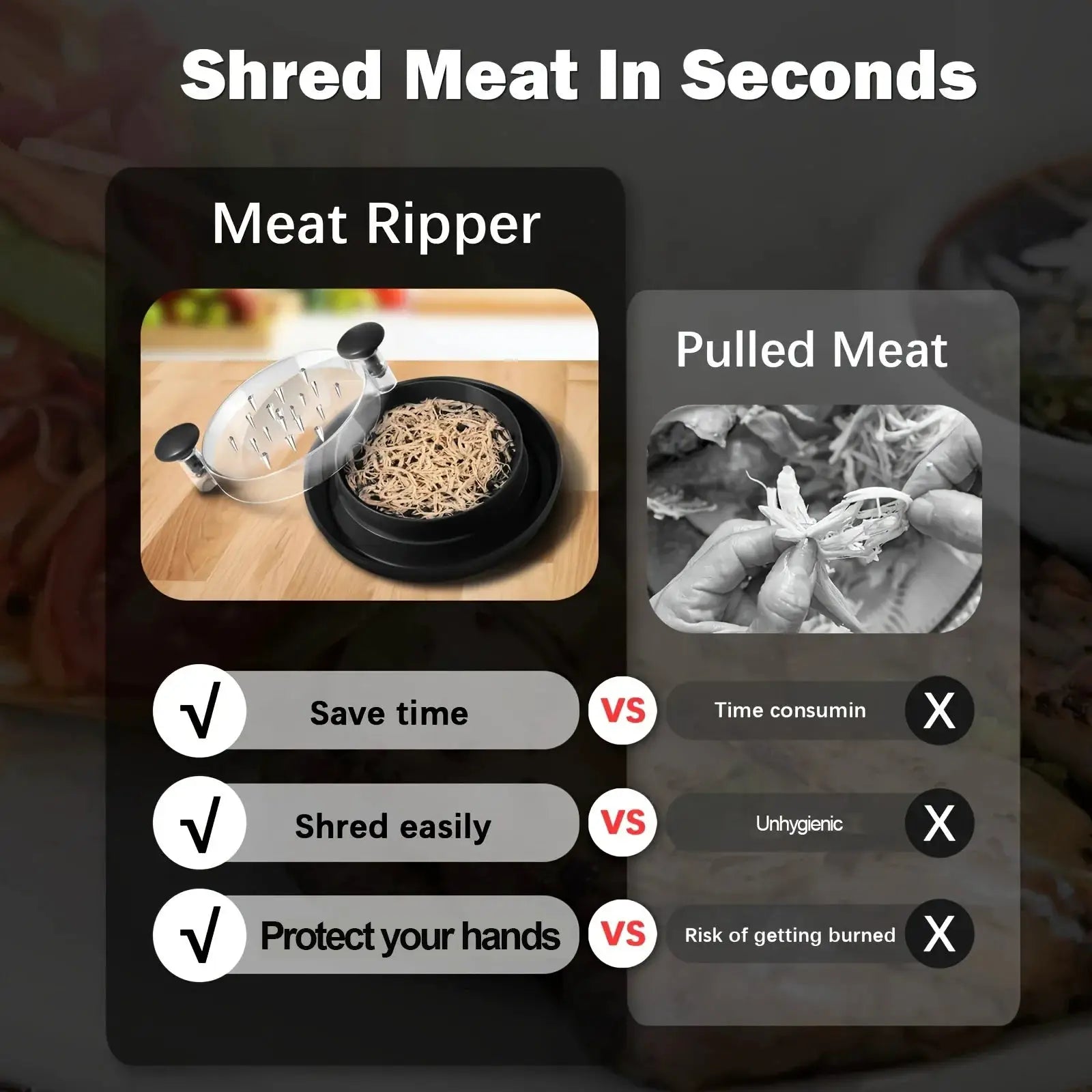 Upgraded Chicken Shredder With Transparent Cover Large Non Slip Blades For Meat And Vegetables Easy To Clean