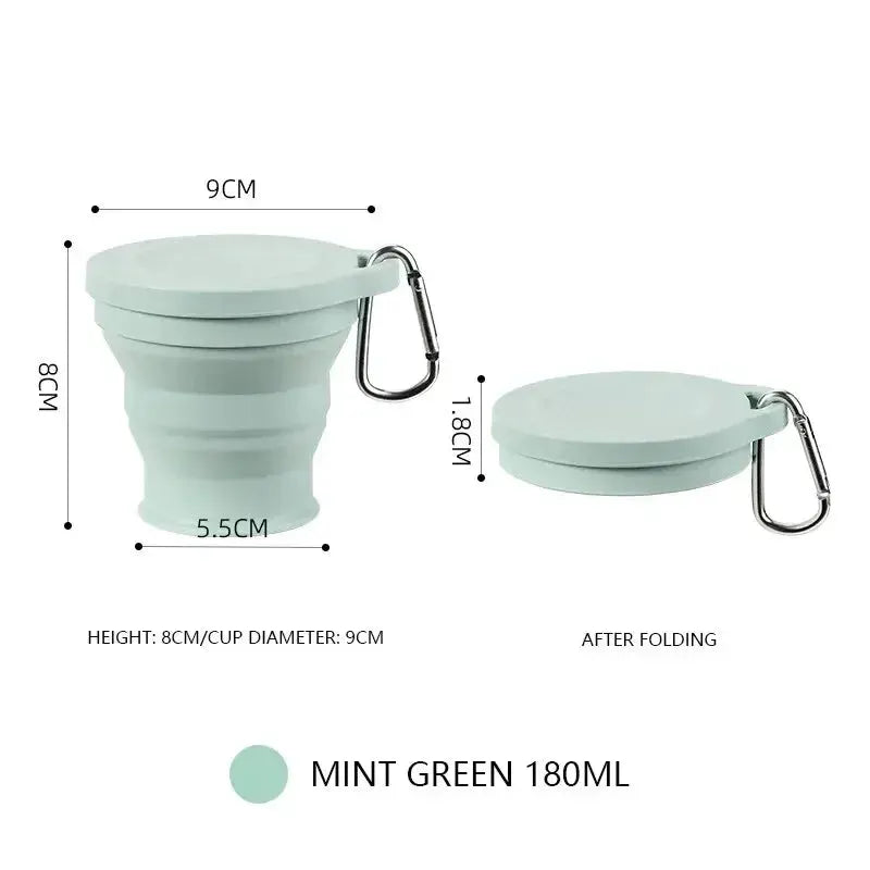 Outdoors Silicone Folding Cup With Hanging Hole For Travel Water Cup Portable Wash Cup Fashion Travel Silicone Cup