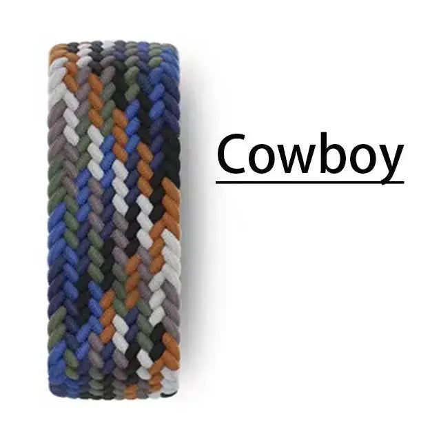 Apple Watch band Cowboy braided strap, multicolor woven design for 40–49mm watches