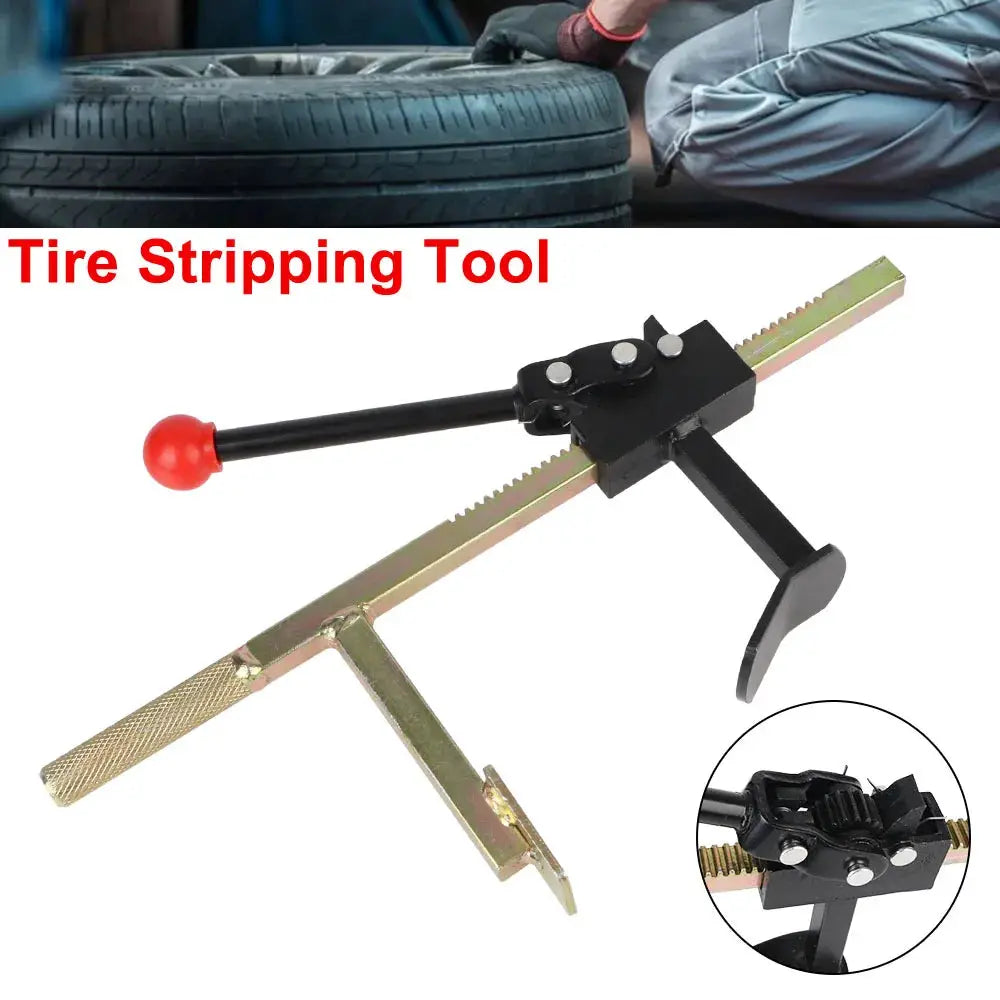 Simples Market tire bead breaker tool; steel manual tire changer with red knob handle and black clamp