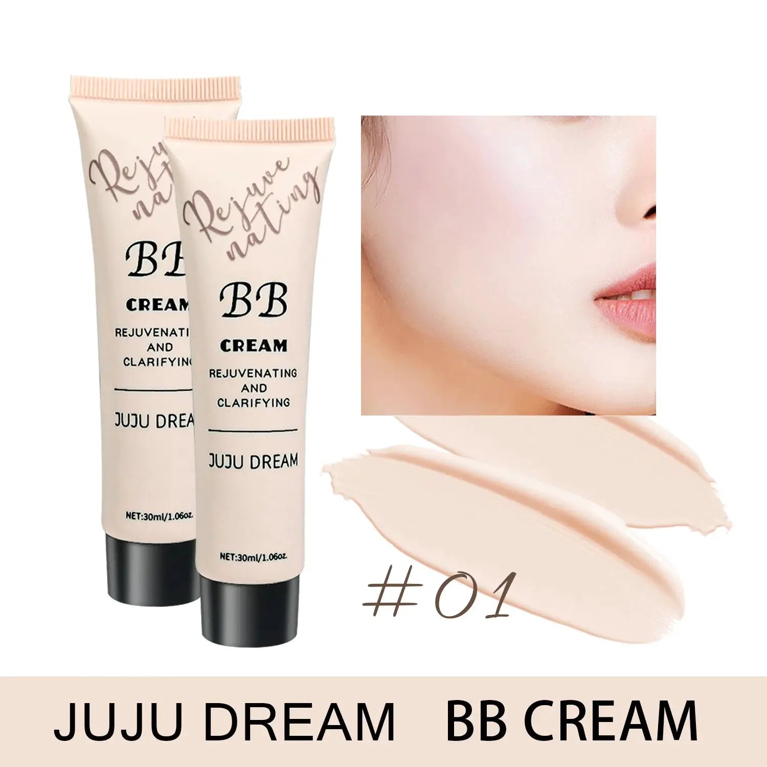 Juju Dream BB Cream Primer and Foundation for Dry Skin Moisturizing Oil Control Long Lasting Dewy Finish