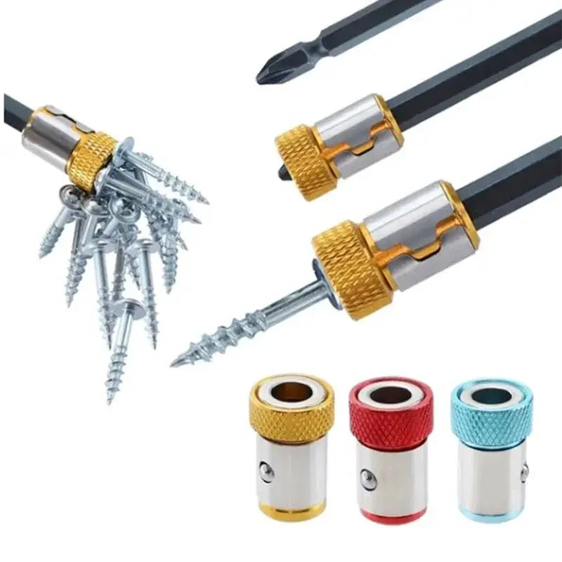 3Pc Universal Quarter Inch Batch Head Magnetic Coil Screwdriver Accessories Set With Colored Magnetizers